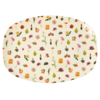 Lipstick Fall Print Rectangular Melamine Plate By Rice DK